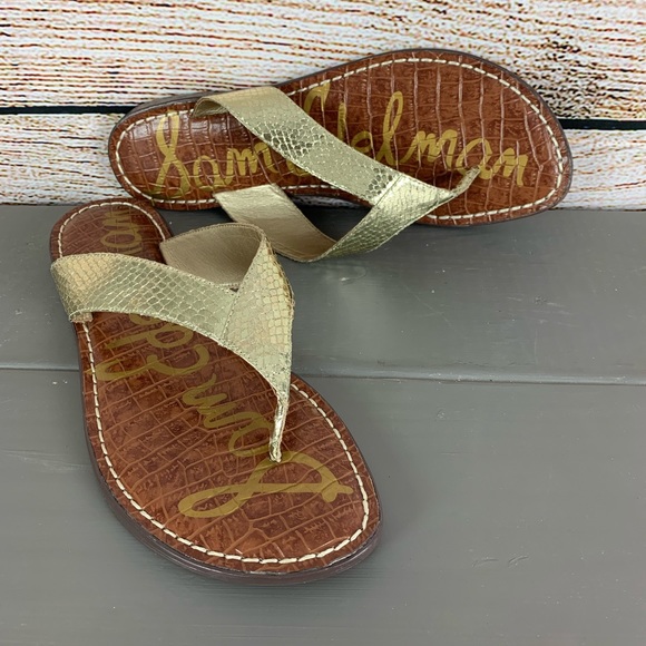 Sam edelman gold flip flops Clearance